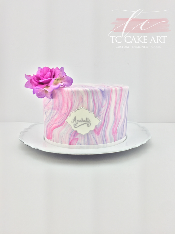 Bakerdays | Personalised 16th Birthday Pink Marble Cake from bakerdays