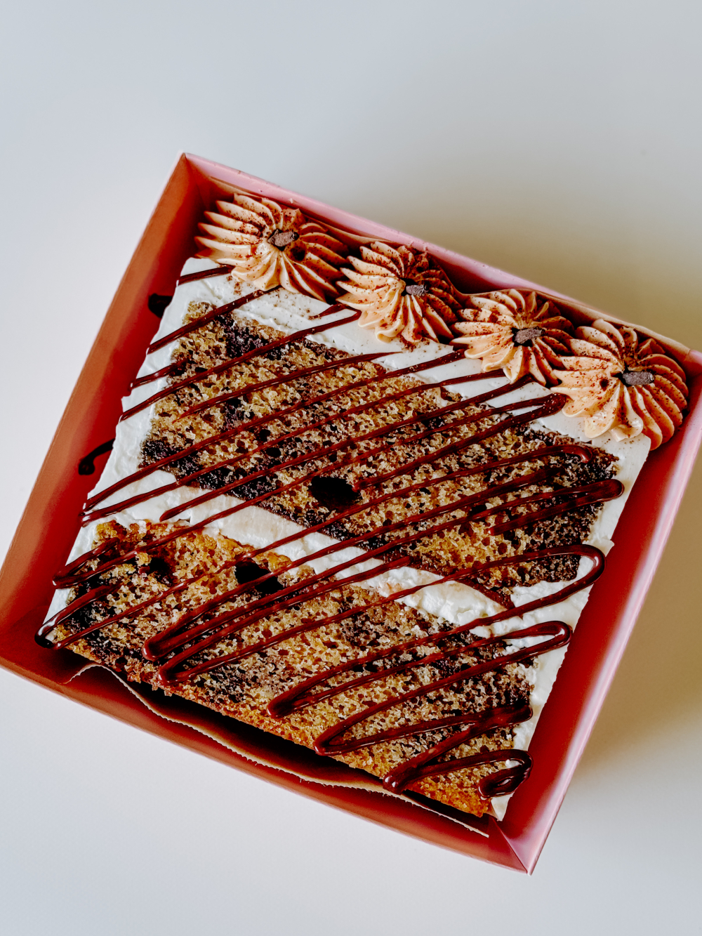 Pumpkin Chocolate Swirled Cake Slice