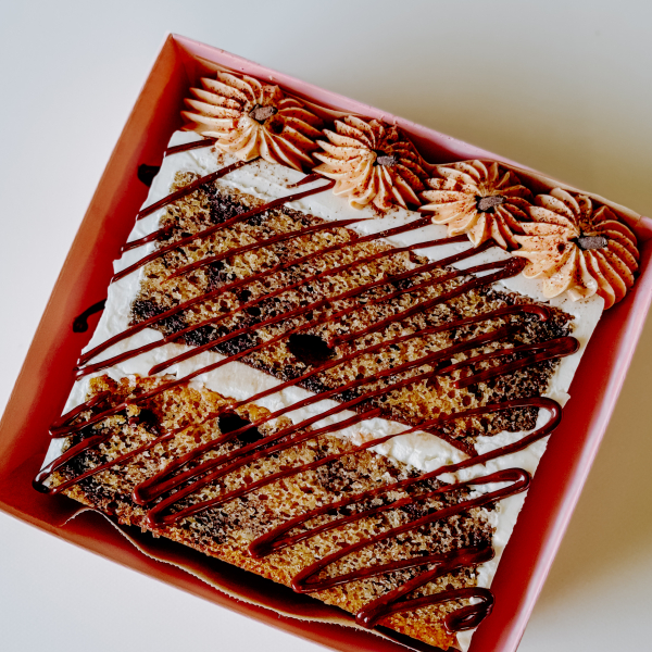 Pumpkin Chocolate Swirled Cake Slice