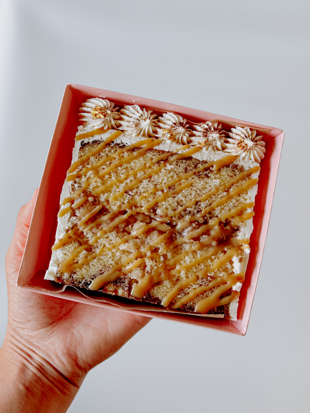Caramel Apple Cinnamon Roll Cake Slice - Image 2