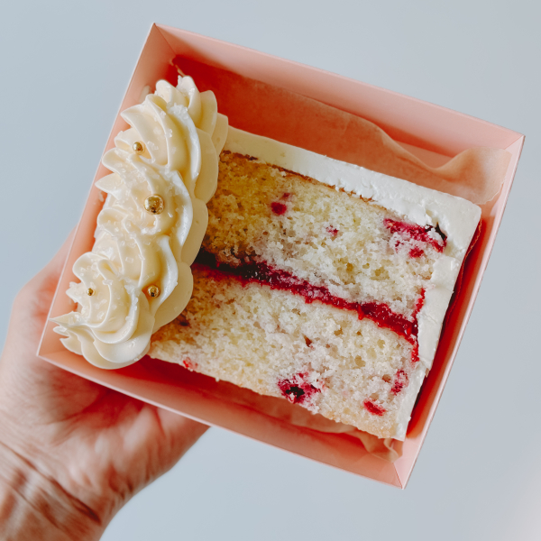 Lemon Raspberry Cake Slice