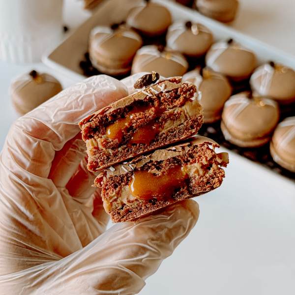 Box of 6 Chocolate Caramel Espresso Macarons